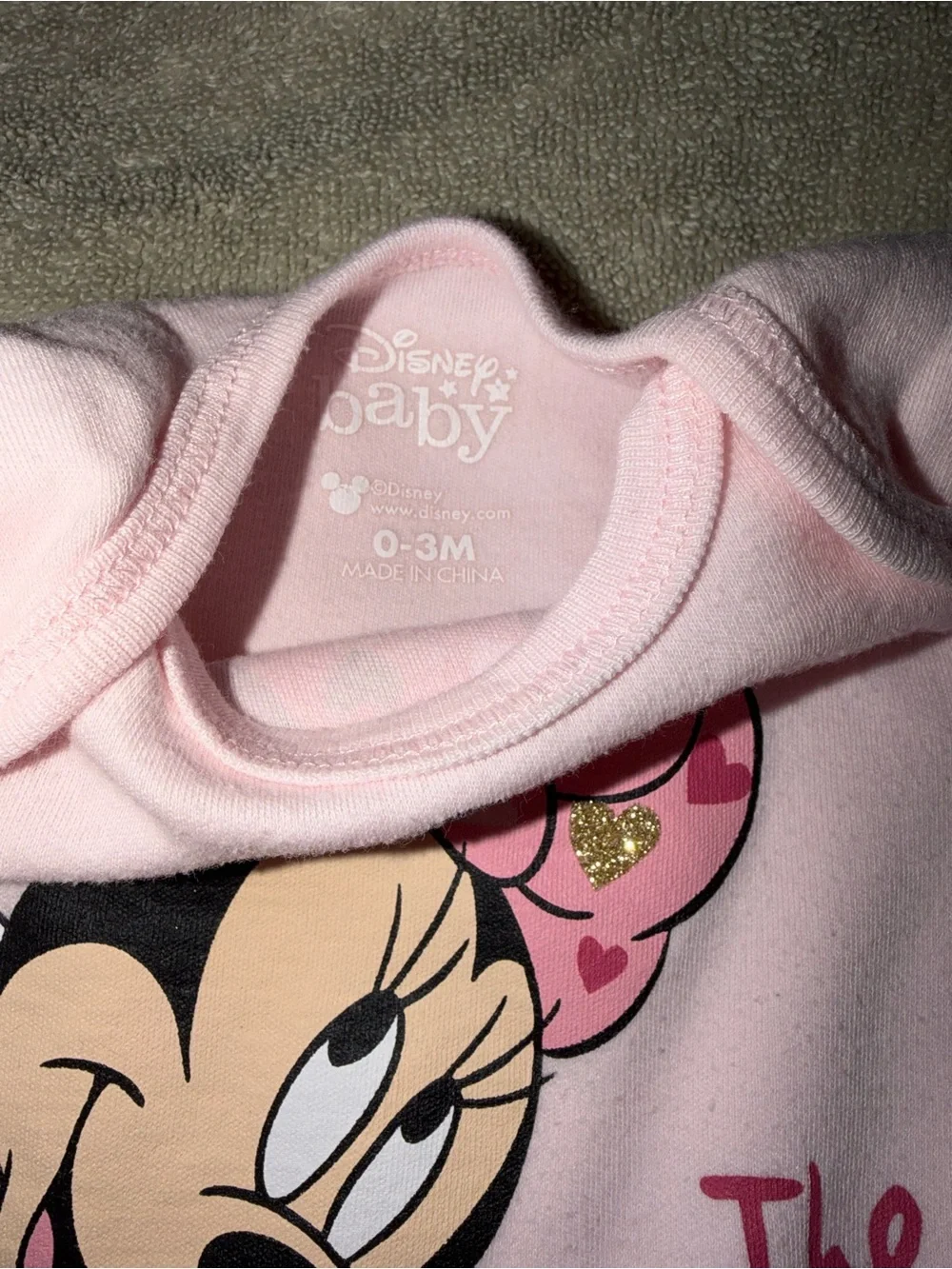 Disney Pink Minnie Mouse Graphic Baby One-Piece Bodysuit